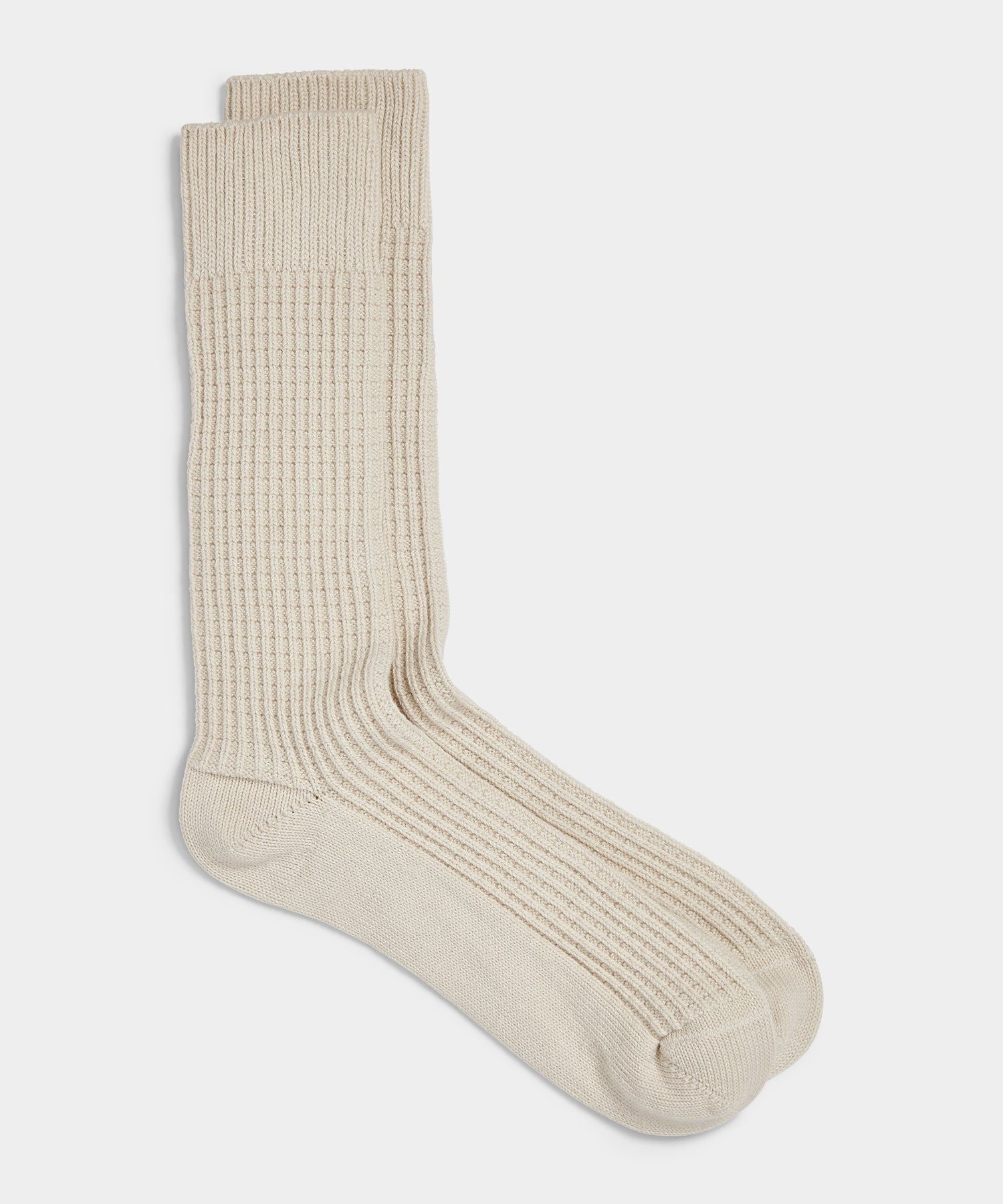 Cotton Waffle Sock in Bisque