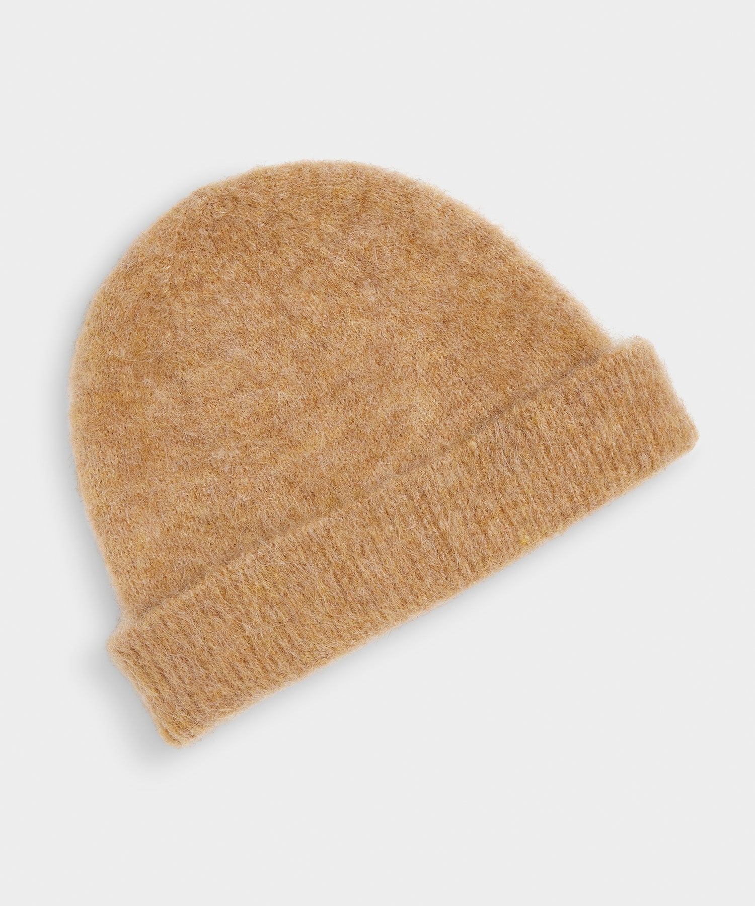 Brushed Alpaca Beanie in Saddle Brown