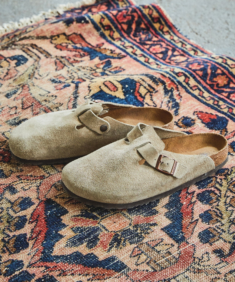 Birkenstock Boston in Taupe Suede