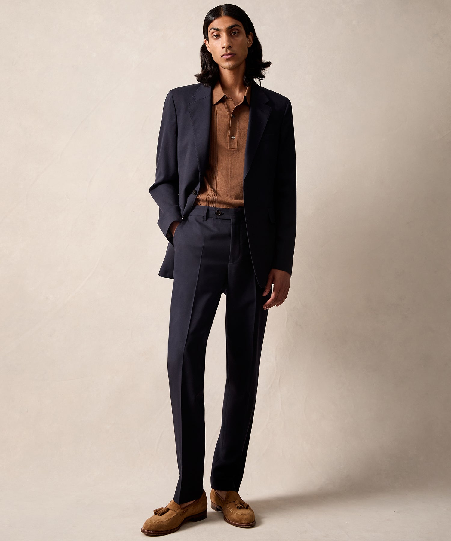 Italian Gabardine Sutton Trouser in Navy