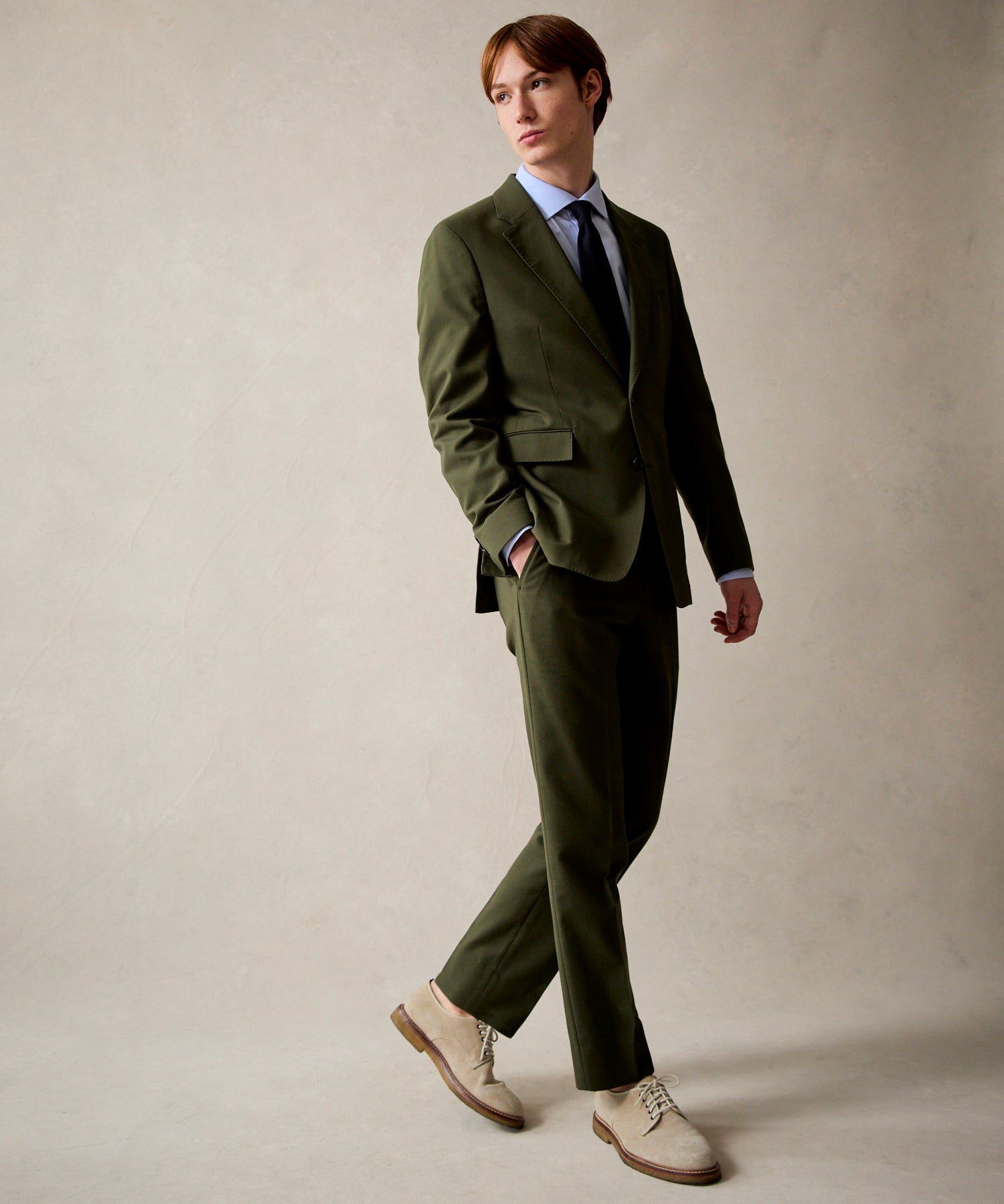 Italian Cotton Sutton Suit in Olive