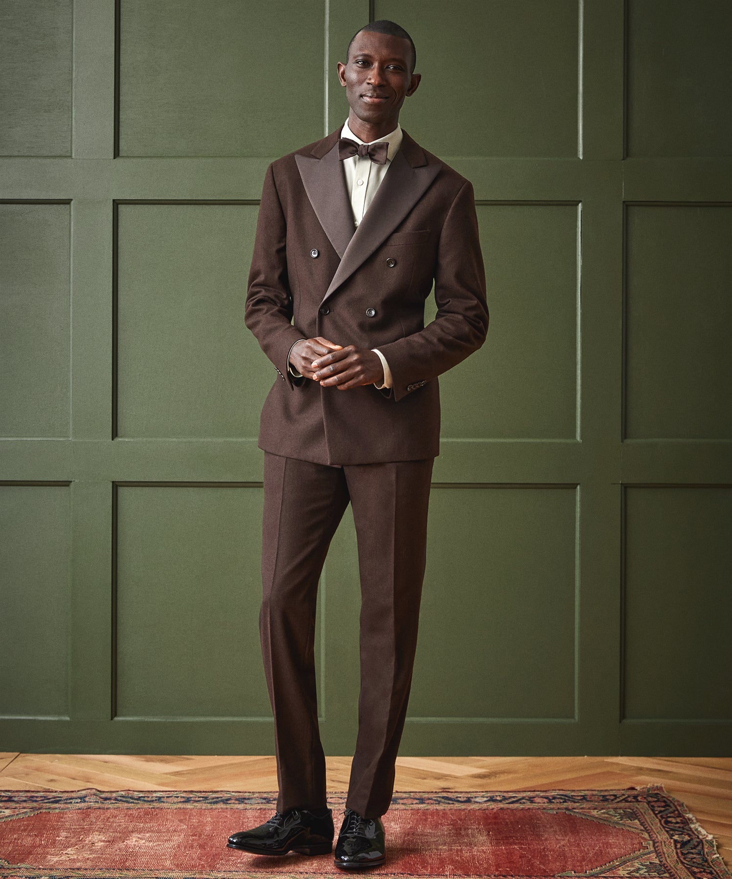 Italian Wool Tuxedo in Chocolate