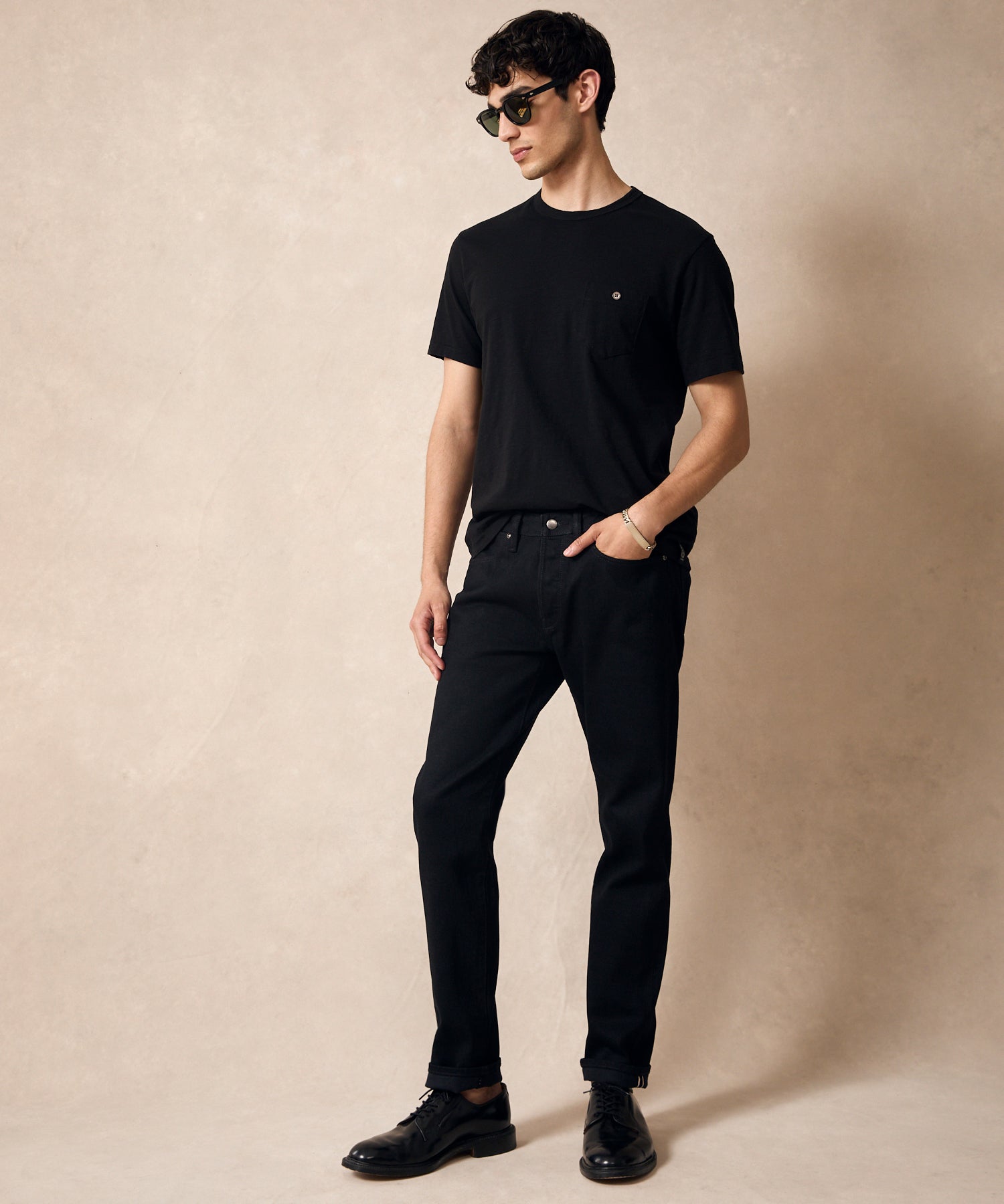 Slim Japanese Selvedge Stretch Jean in Black Wash