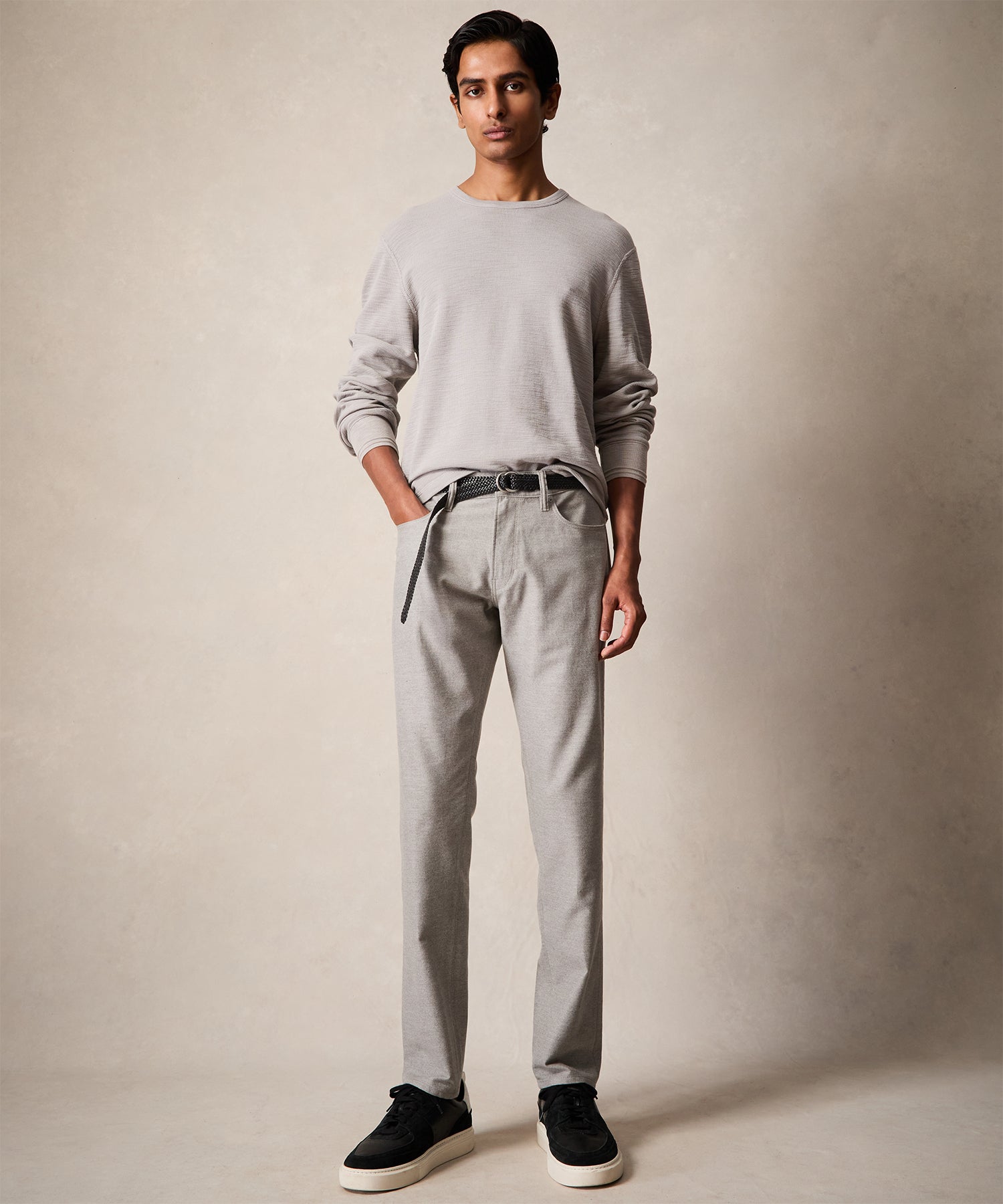 Slim Fit 5-Pocket Camelhair Pant in Graystone