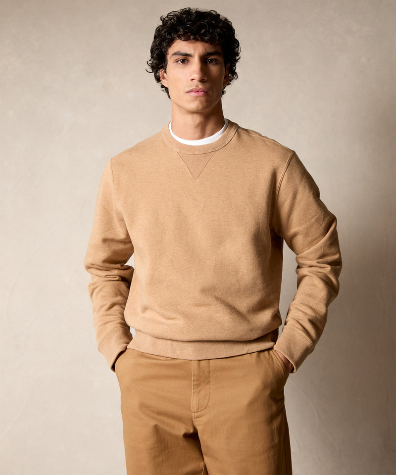 Cotton-Camelhair Fleece Sweatshirt in Camel