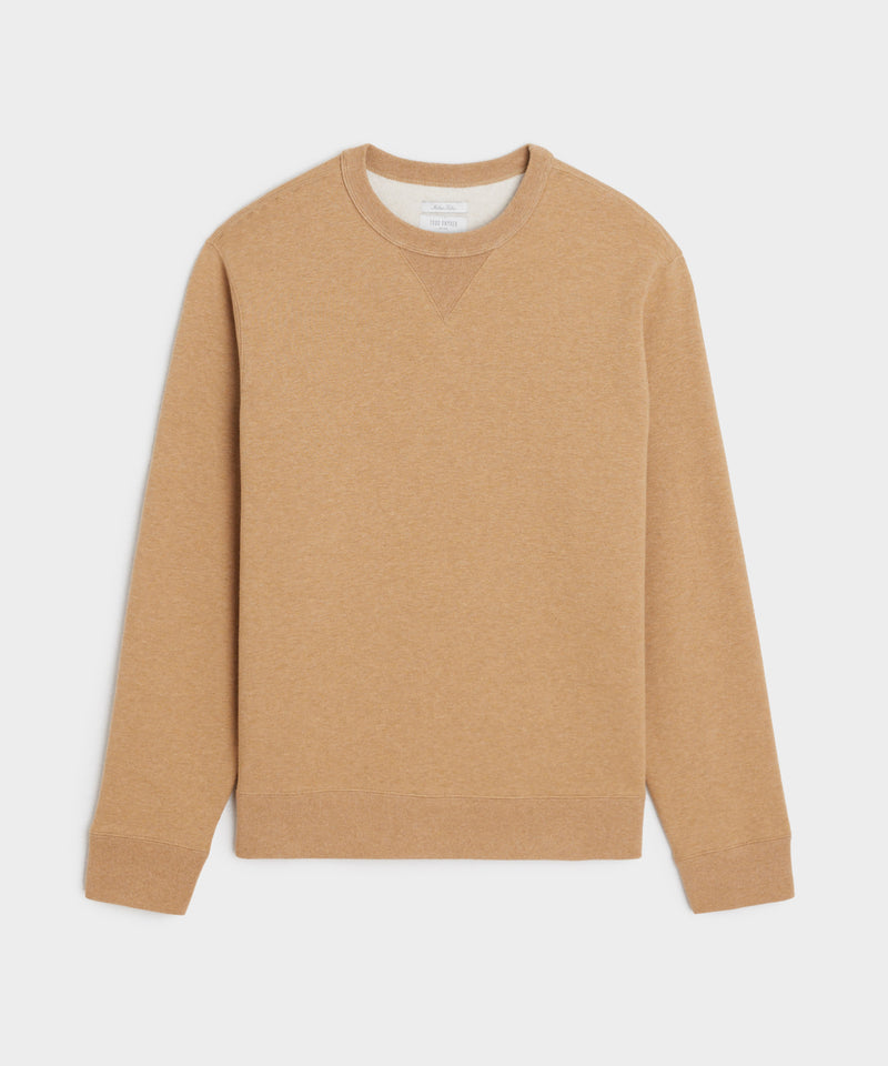 Cotton-Camelhair Fleece Sweatshirt in Camel