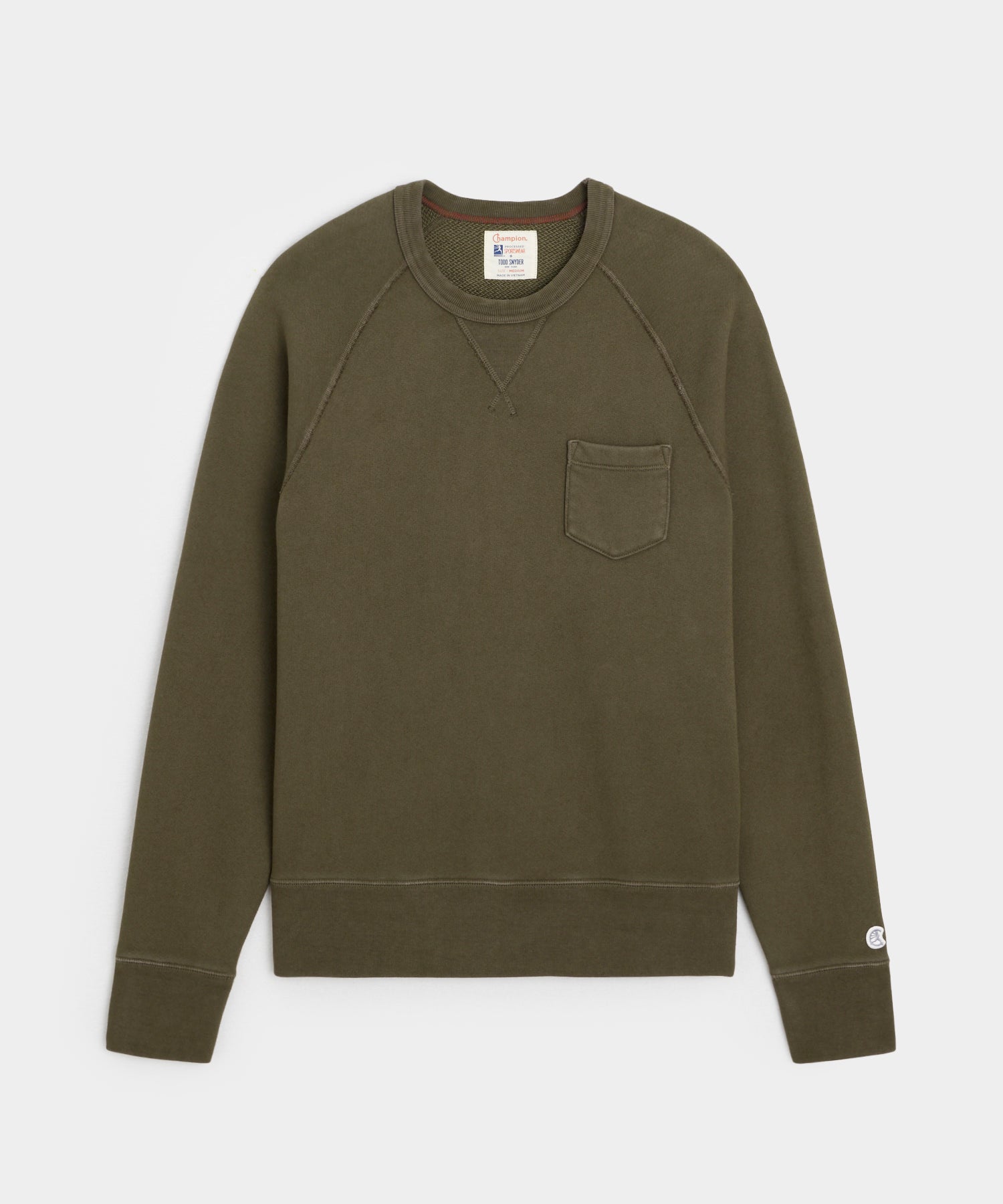 Champion Midweight Pocket Sweatshirt in Dark Moss