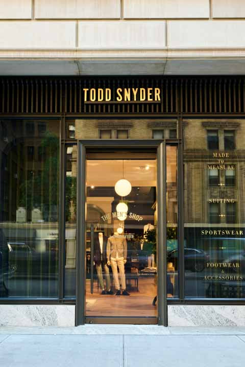 A photograph of one of the Todd Snyder storefronts.