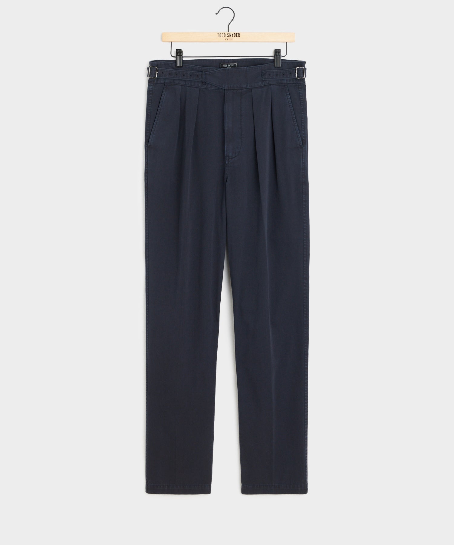 Italian Garment Dyed Cotton Gurkha Trouser in Navy