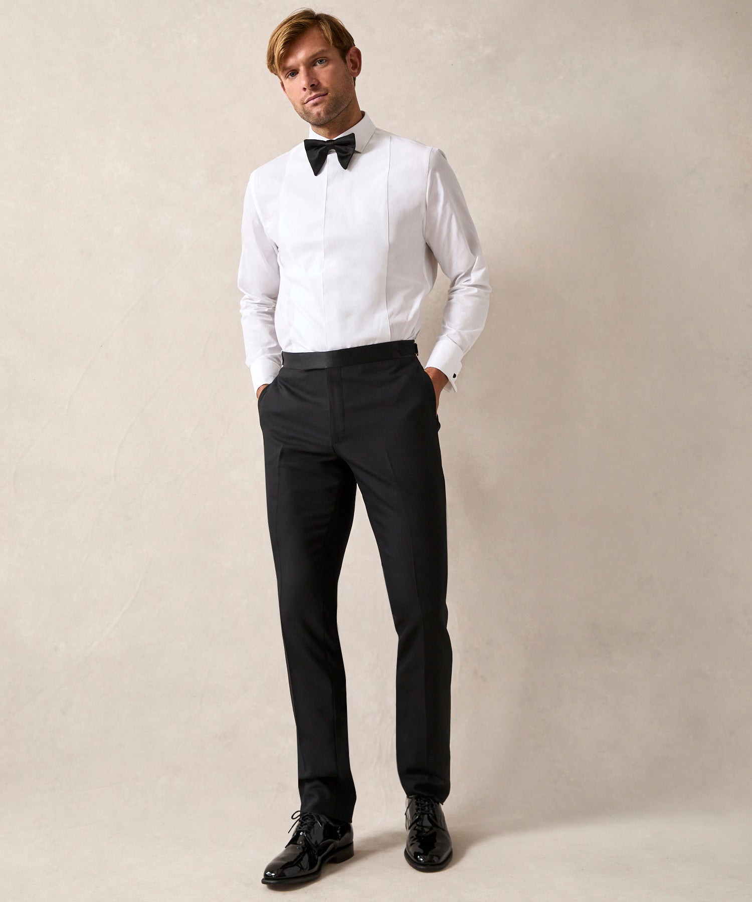 Italian Tuxedo Trouser in Black