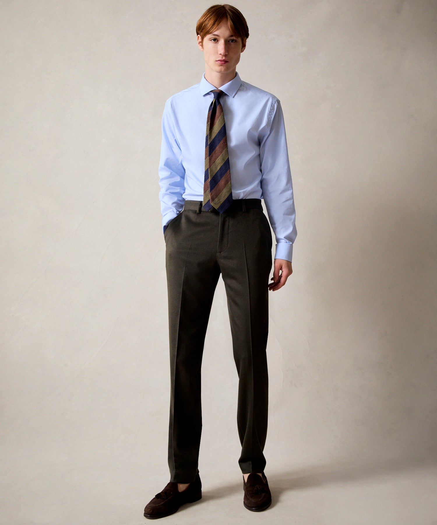 Italian Cashmere Sutton Trouser in Snyder Olive