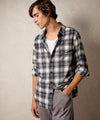 Peached Cotton Lodge Shirt in Grey Plaid