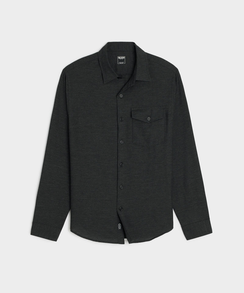 Cotton-Cashmere Lodge Shirt in Black