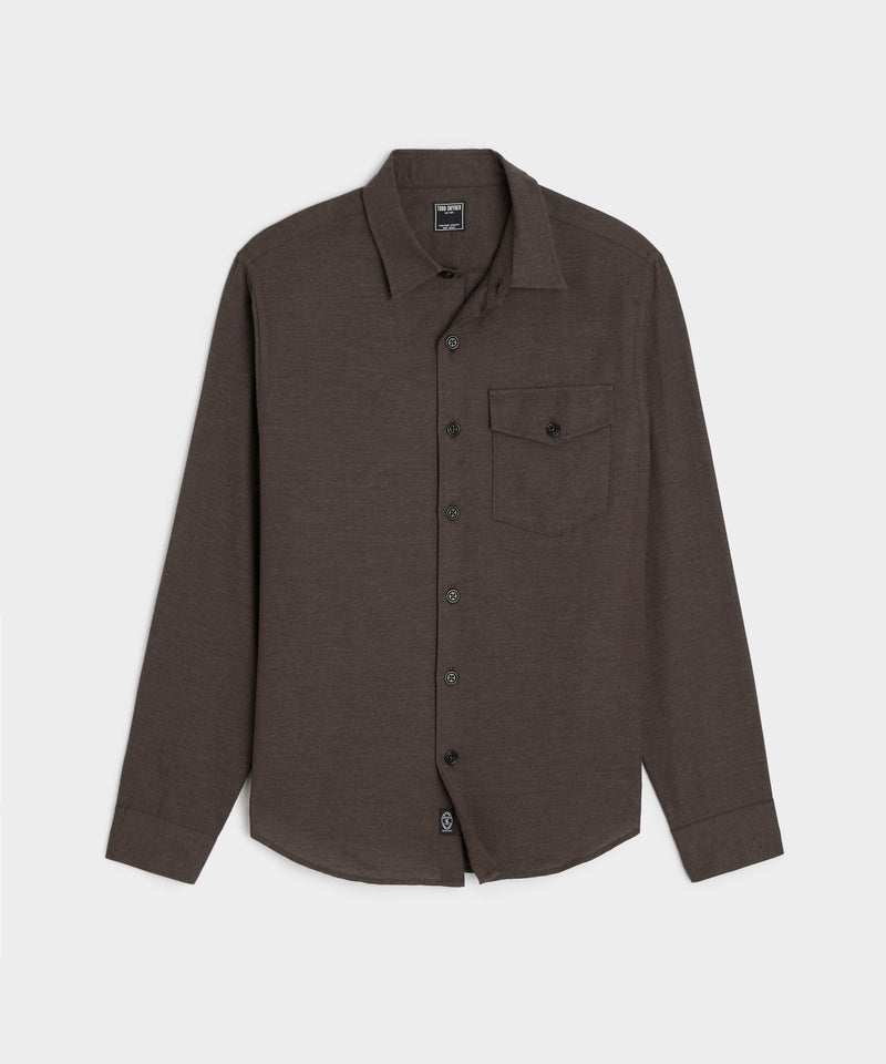 Cotton-Cashmere Lodge Shirt in Brown