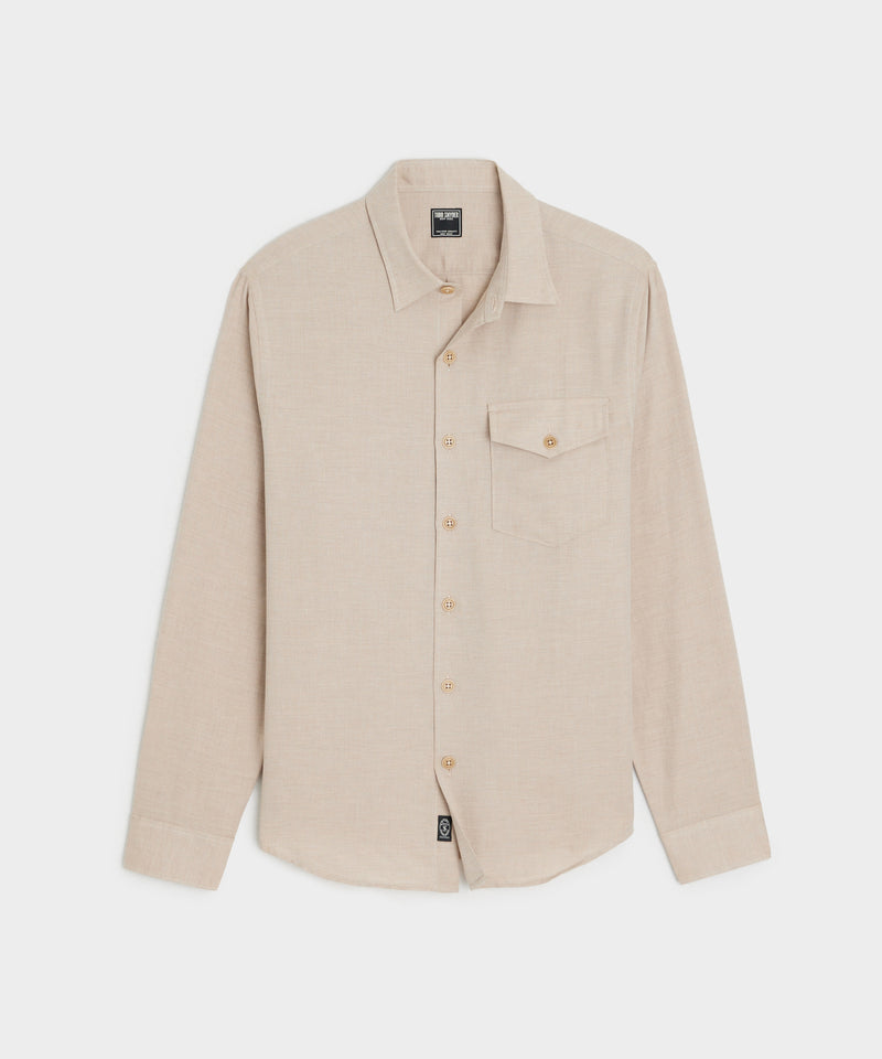 Cotton-Cashmere Lodge Shirt in Camel