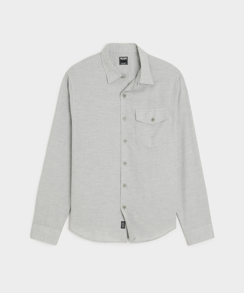 Cotton-Cashmere Lodge Shirt in Light Grey