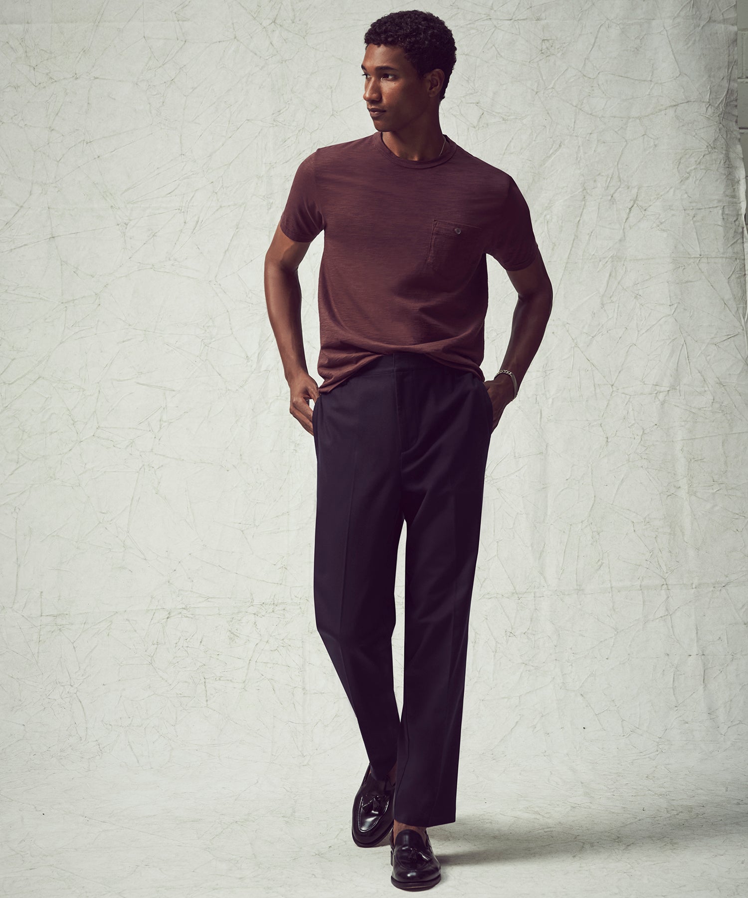 Italian Cotton Gramercy Trouser in Classic Navy