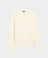 Wool Cable Crewneck Sweater in Bisque