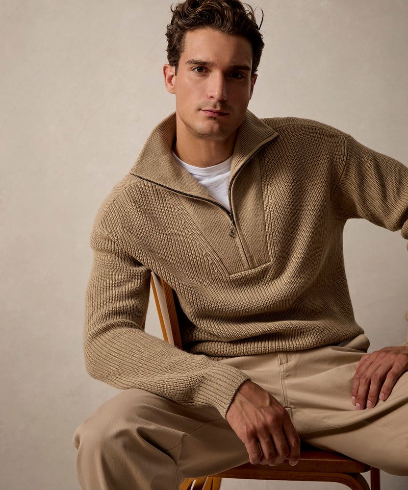 Merino Half-Zip Sweater in Baja Dunes